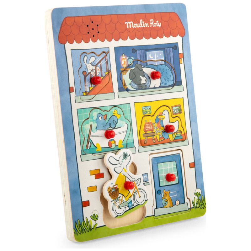 Image d'ambiance de présentation du produit Puzzle sonore Puce & Pilou - Moulin Roty